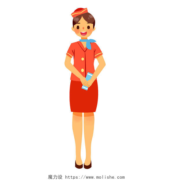 空姐卡通礼仪人物服务业航空公司PNG素材